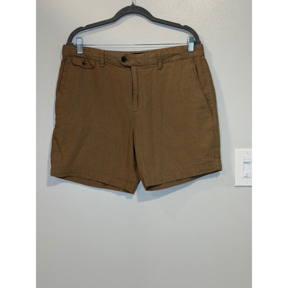 Banana Republic Brown Linen Blend Casual Shorts Size 34 Mens Brown Earth Tone